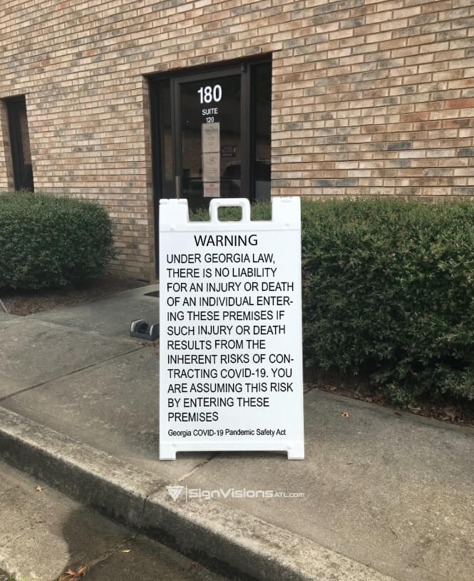 Sidewalk Signs for the Georgia COVID-19 Business Safety Act