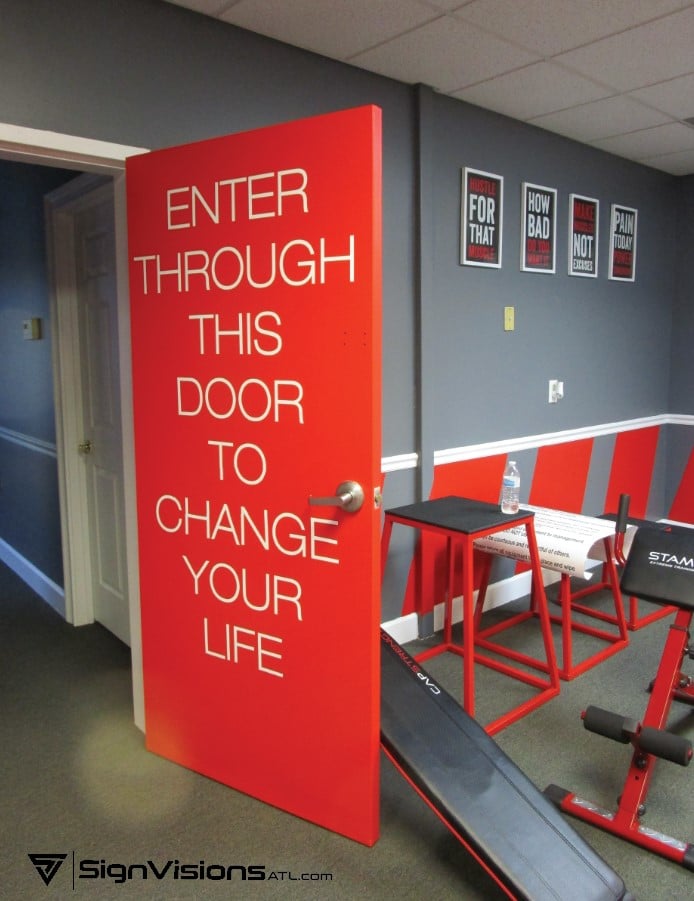 vinyl graphics for fitness centers in Fayetteville and Peachtree City GA