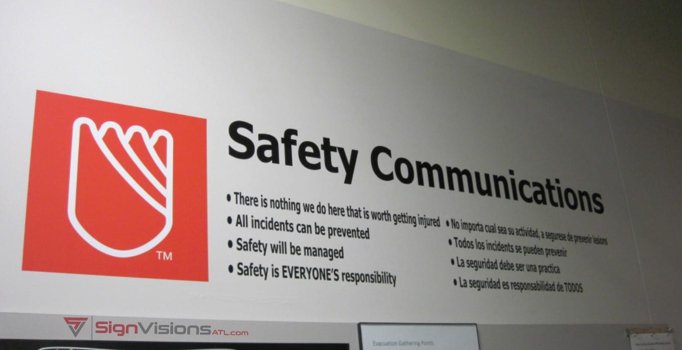 Safety plan wall graphics in Peachtree City GA