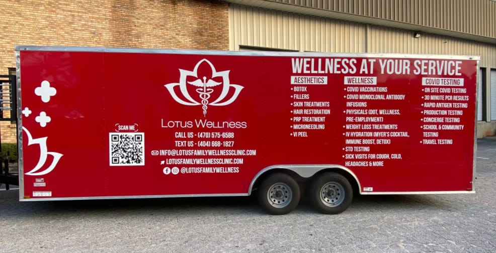 Trailer Graphics for Mobile Healthcare Services in Fayetteville GA